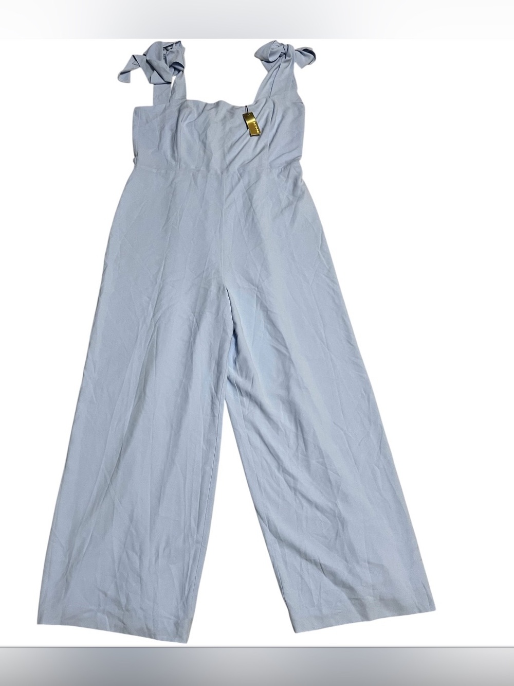 Alexia Admor New York Light Blue Tie Shoulder Wide Leg Jumpsuit NWT